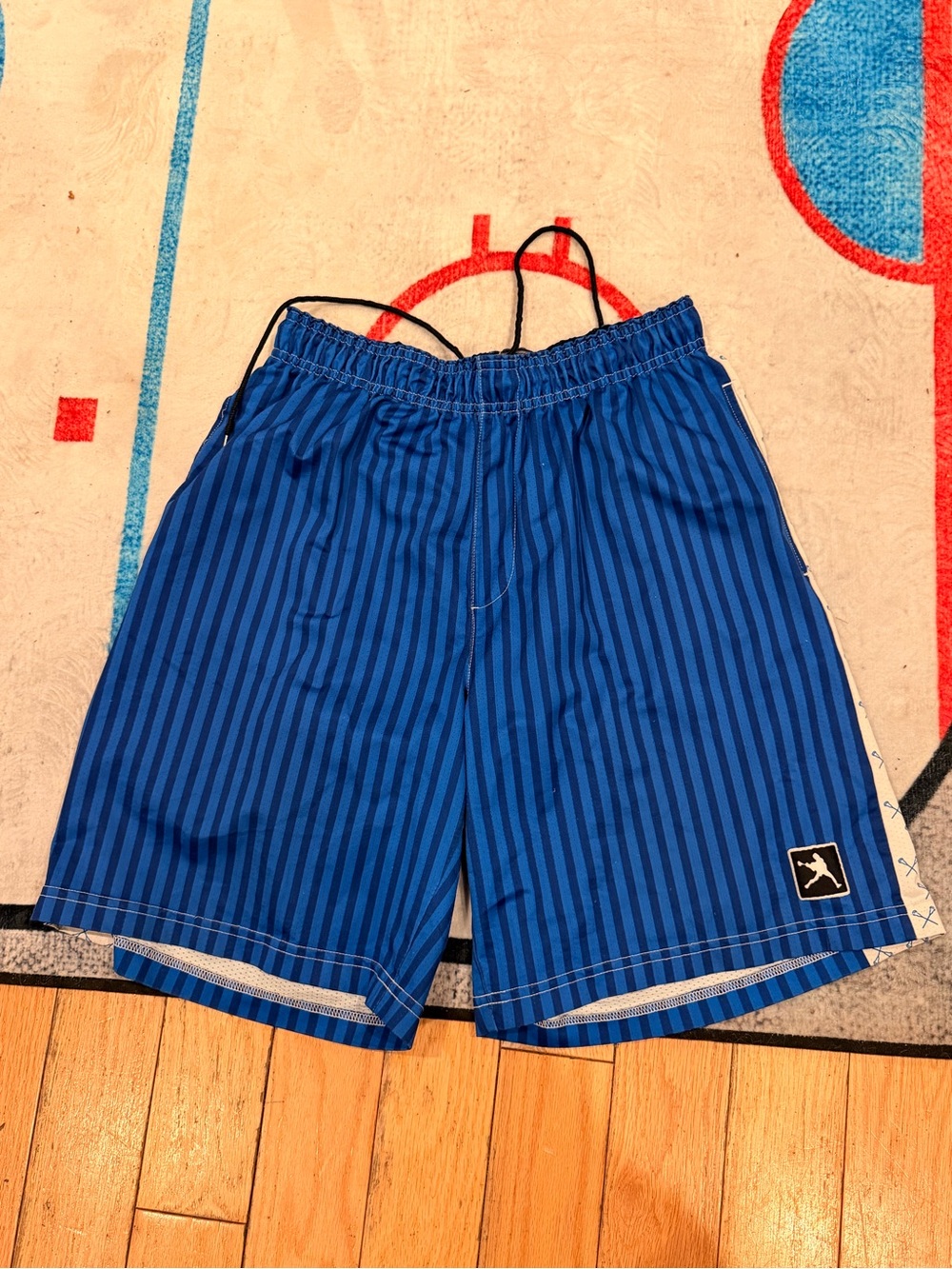 Lacrosse Unlimited Shorts – Men’s Large Men's Blue Striped Athletic Shorts